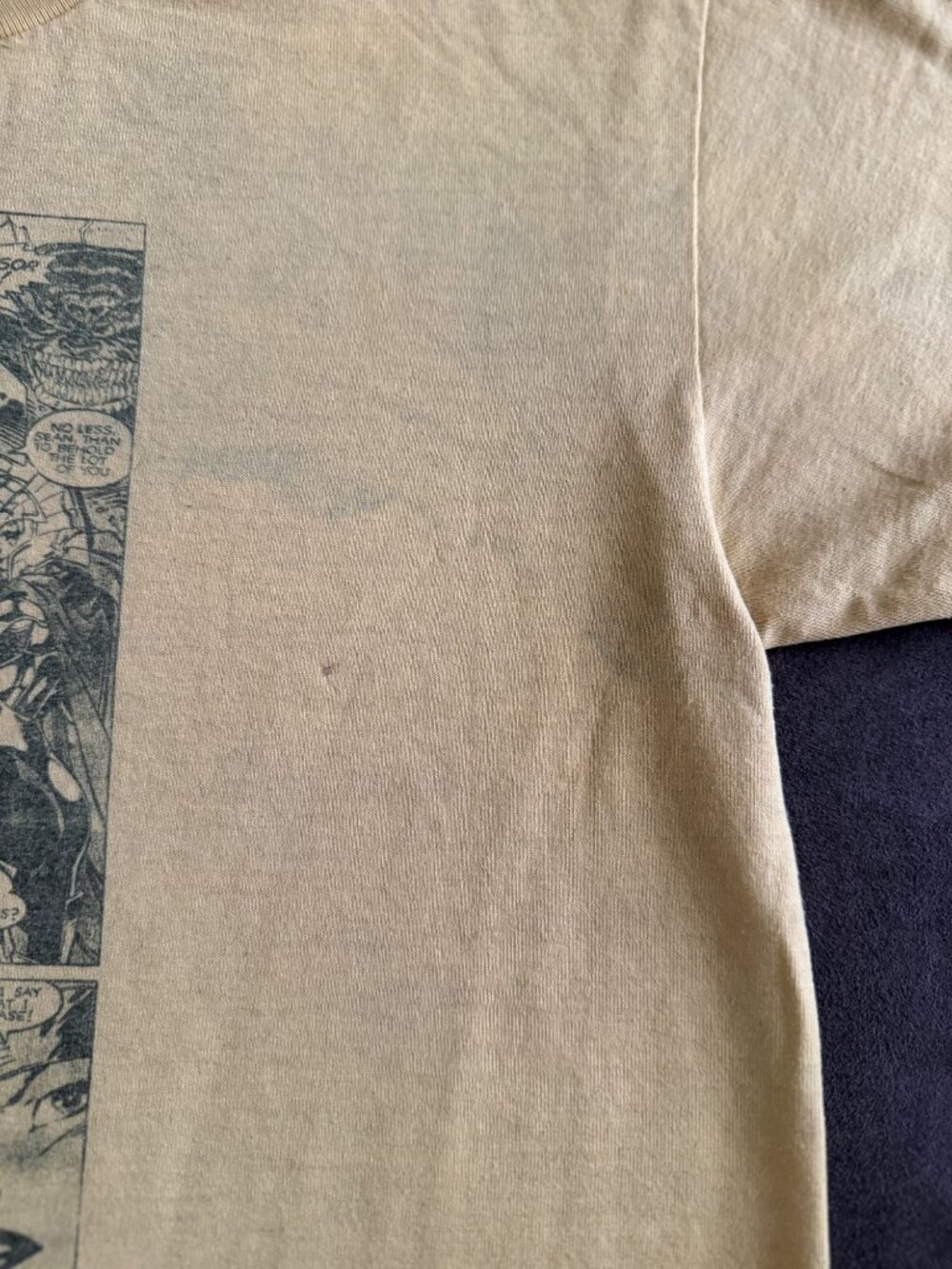 Vintage Yellow Comic Print T-Shirt Oneita Power-T 50/50 Mens M Graphic Tee - Picture 3 of 7